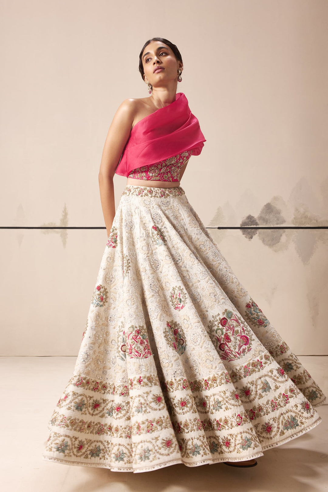 Ivory Floral Lehenga