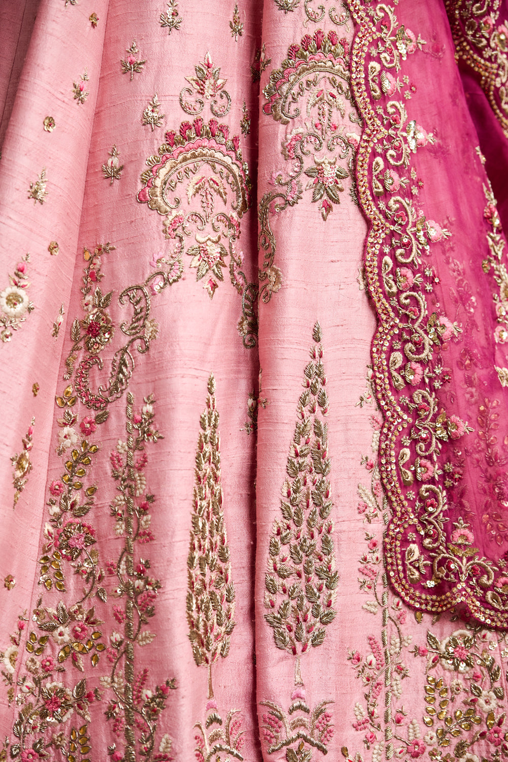 Old Rose Embroidered Lehenga Set