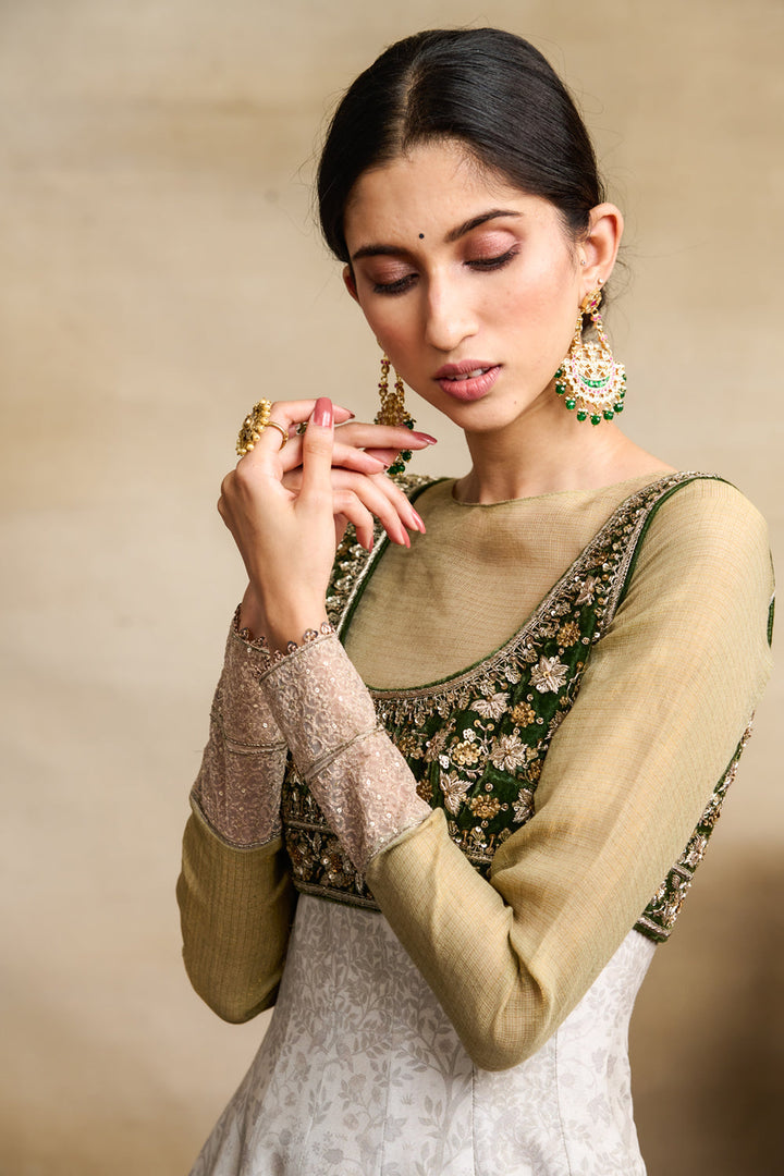 Mehendi Green Anarkali Set