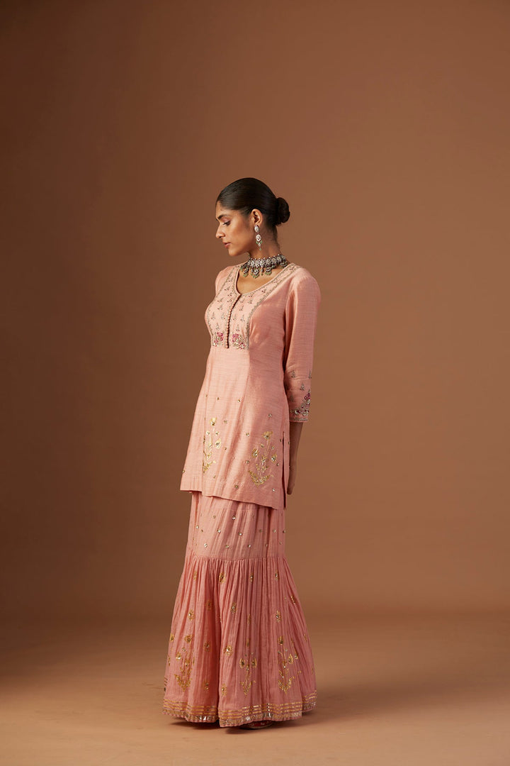 Old Rose Embroidered Kurta Set