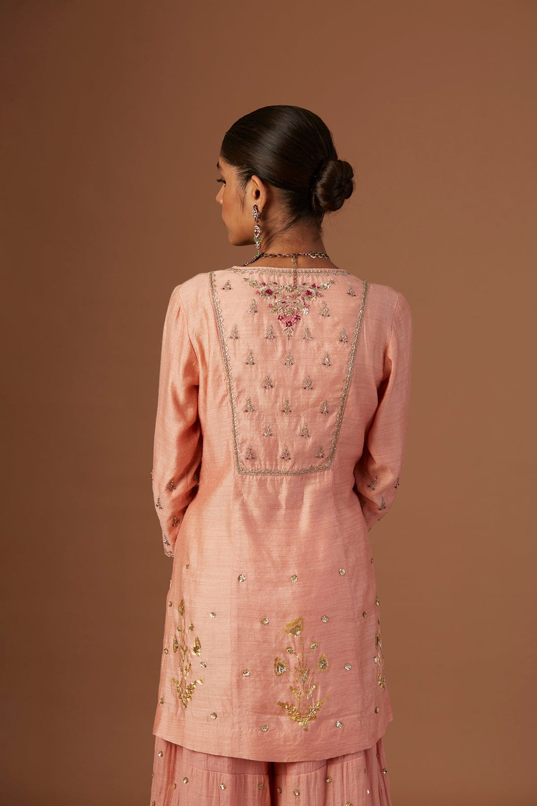 Old Rose Embroidered Kurta Set