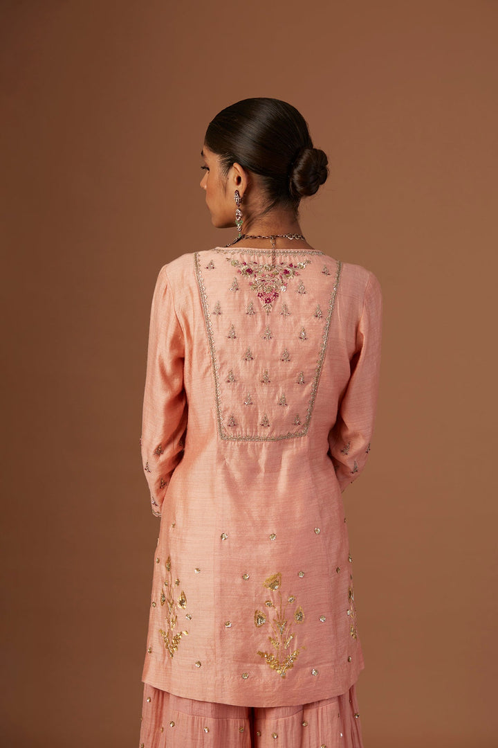 Old Rose Embroidered Kurta Set