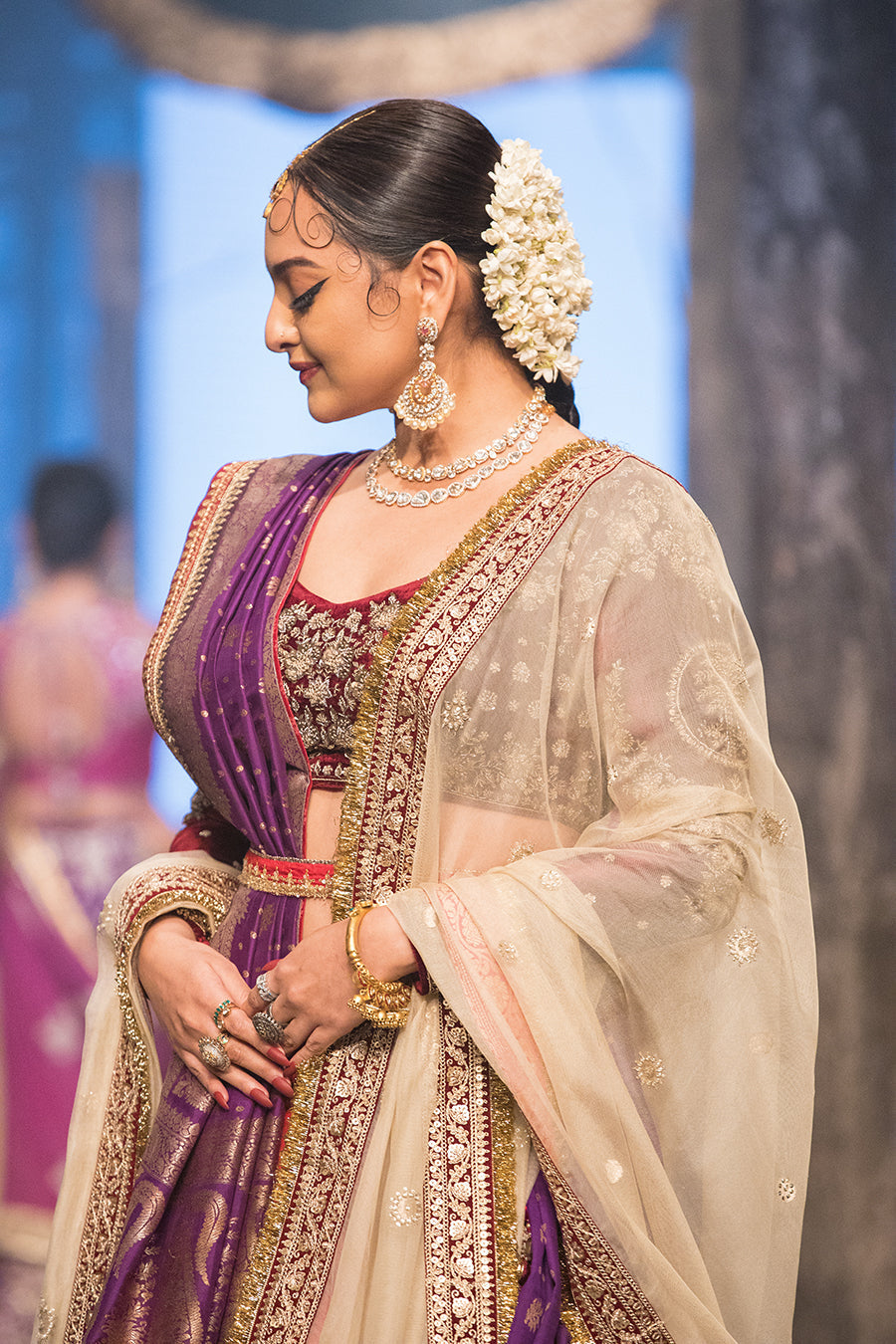 Red Silk Dupion Embroidered Heavy Lehenga Set