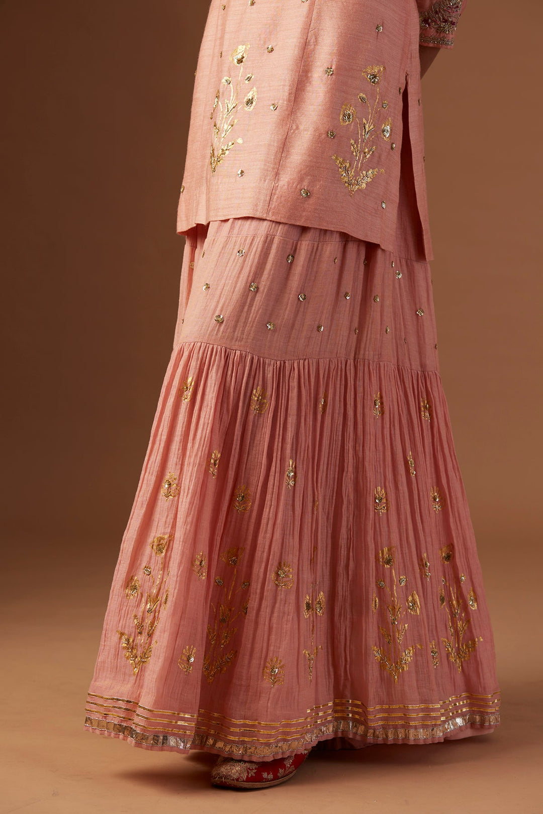 Old Rose Embroidered Kurta Set