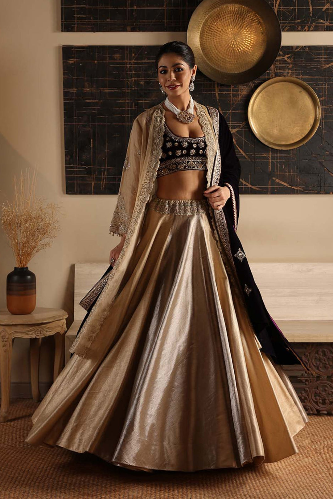 Silver & Gold Lehenga Set (3 PCS)