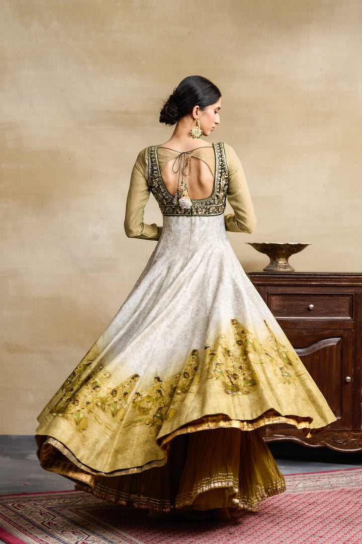 Mehendi Green Anarkali Set