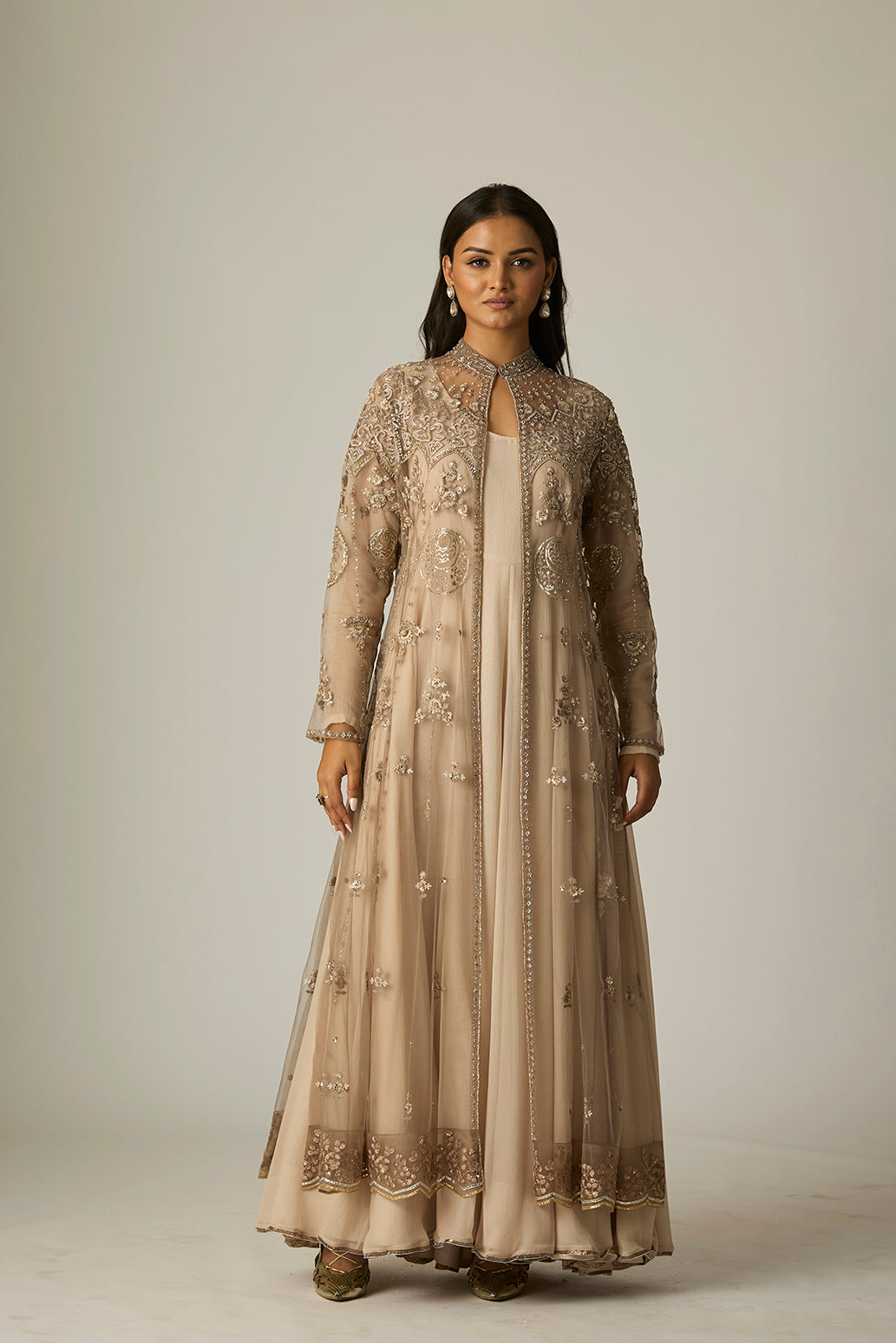 Toosh Chiffon & Tulle Embroidered Anarkali Set (2 PCS)