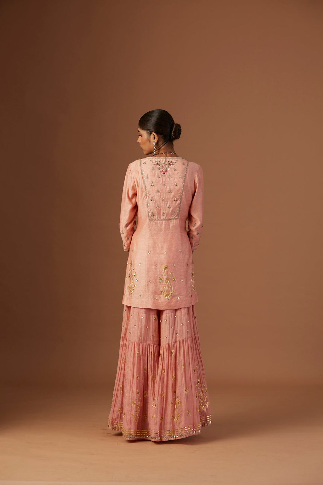 Old Rose Embroidered Kurta Set