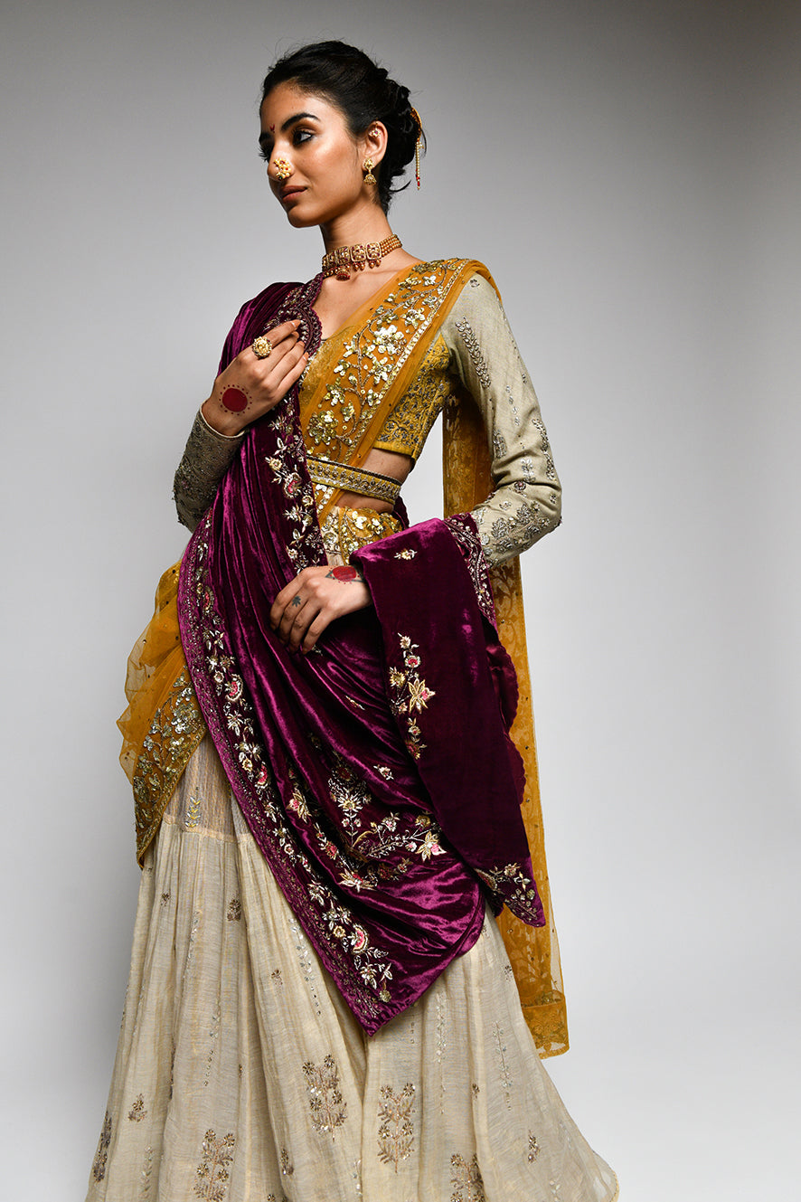 Toosh Tissue Lehenga Set