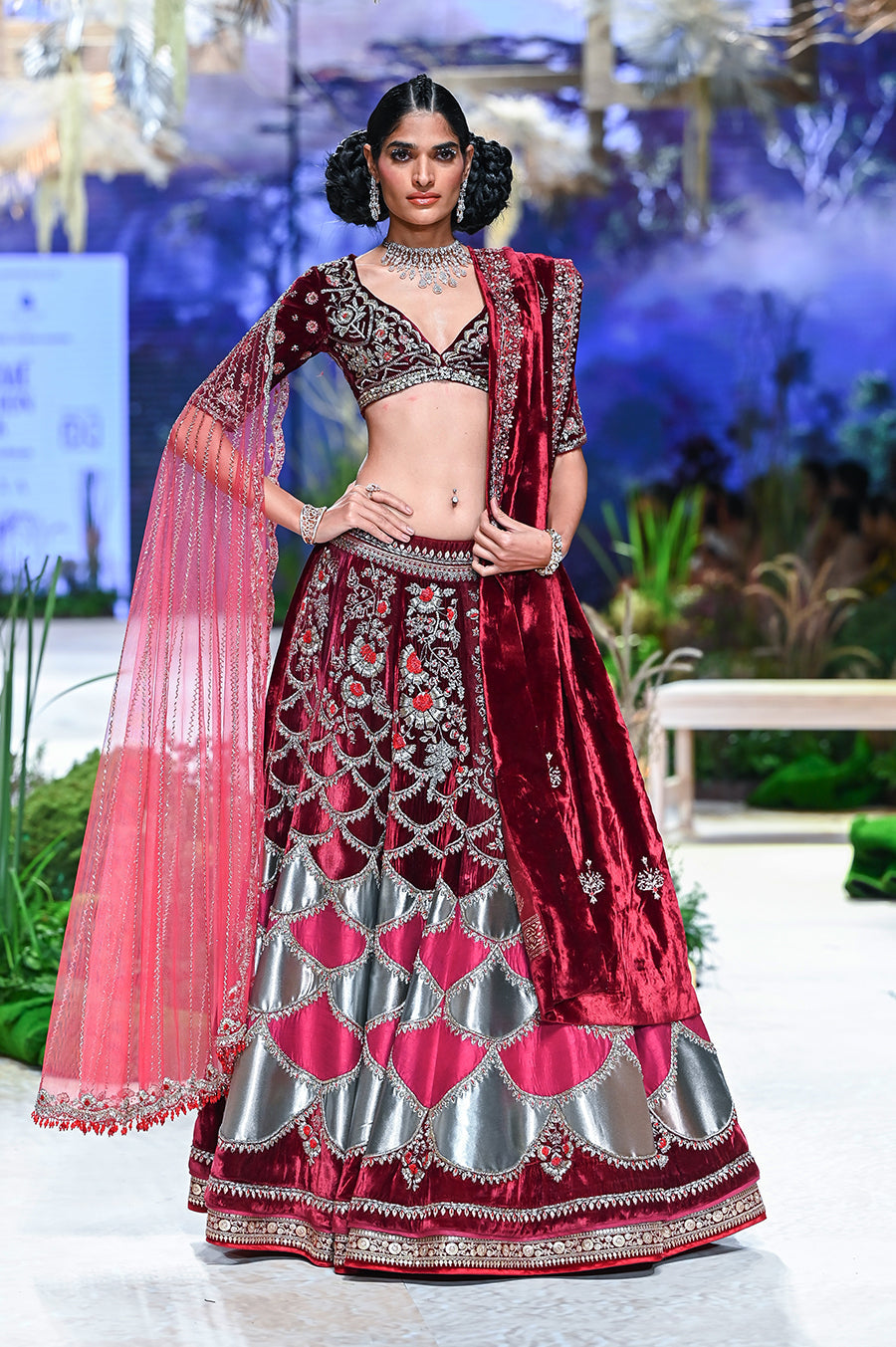 Falsa Dupion Emb. Lehenga