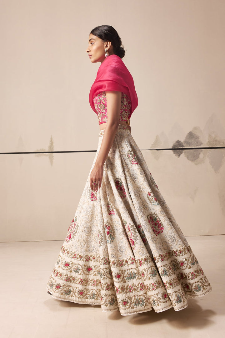 Ivory Floral Lehenga