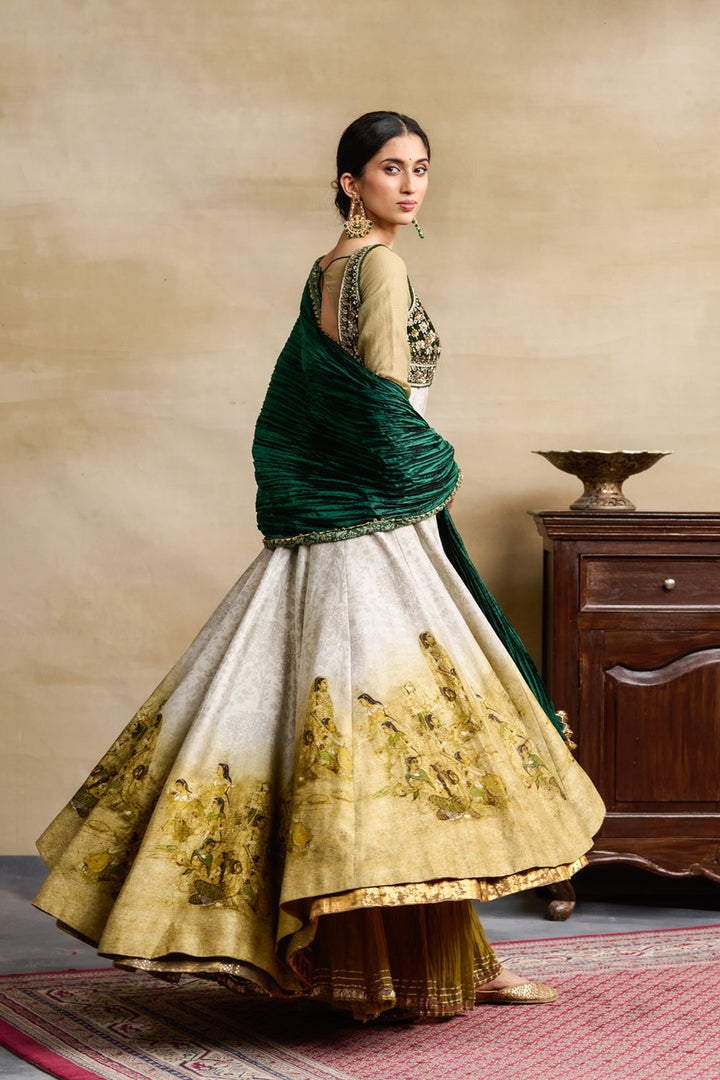 Mehendi Green Anarkali Set