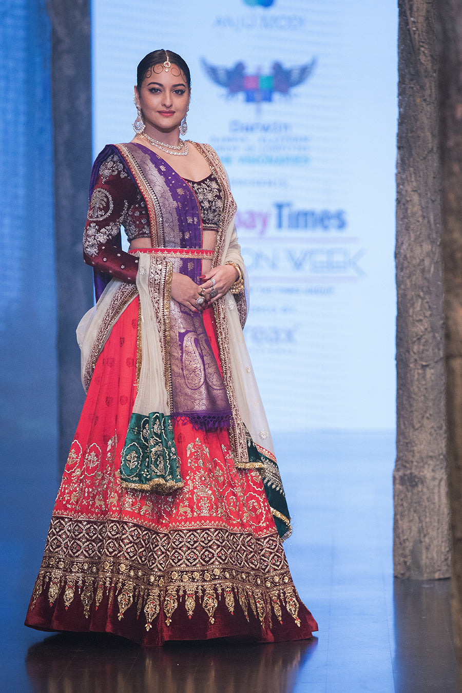 Red Silk Dupion Embroidered Heavy Lehenga Set