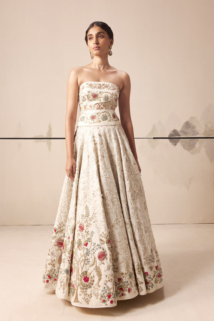 Ivory Embroidered Lehenga Set