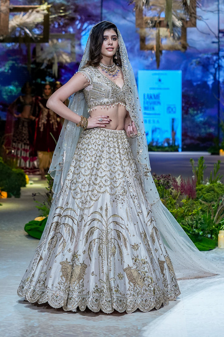 Toosh  Viscose Dupion Embroidered  Lehenga Set