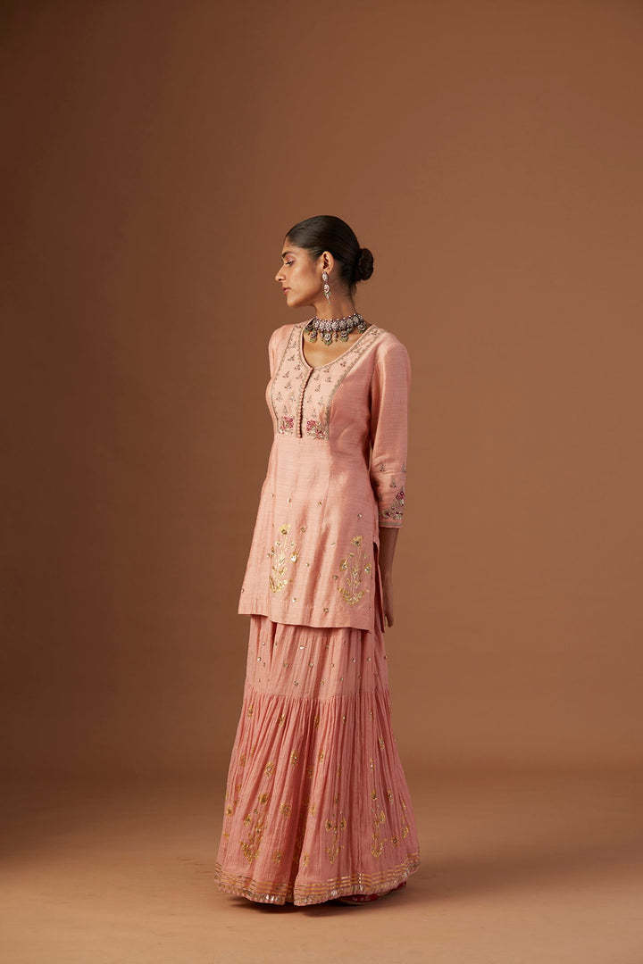 Old Rose Embroidered Kurta Set