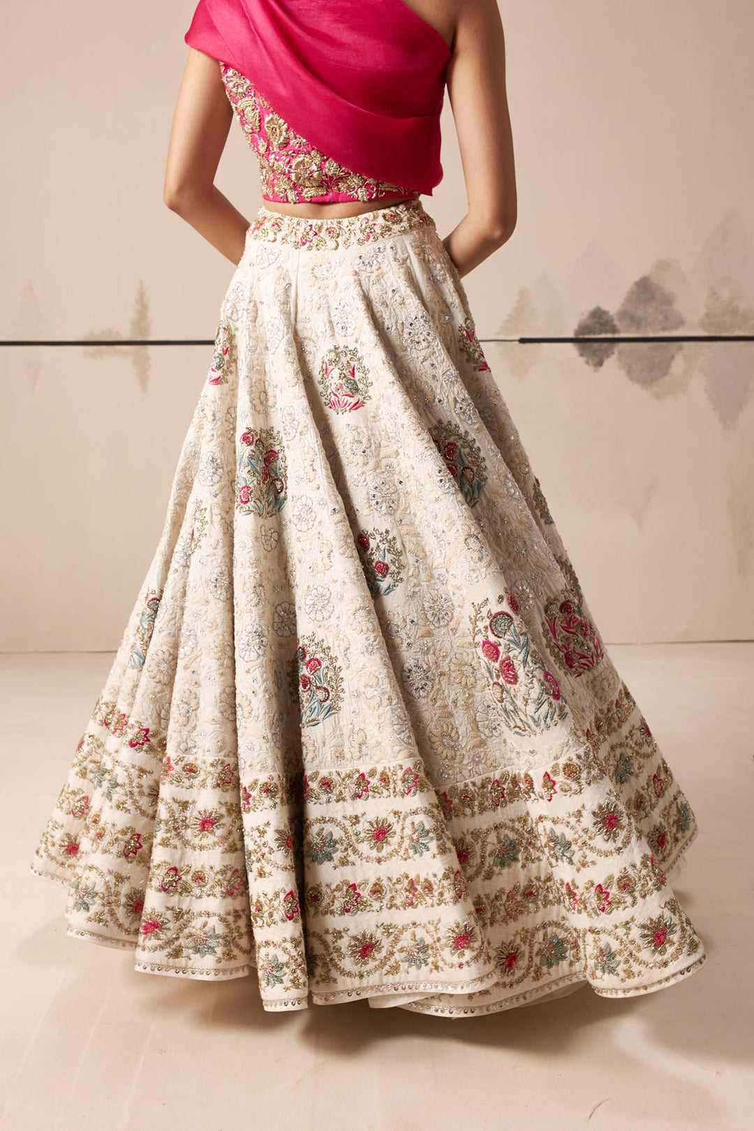 Ivory Floral Lehenga