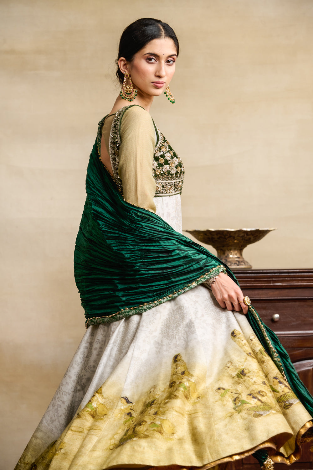 Mehendi Green Anarkali Set