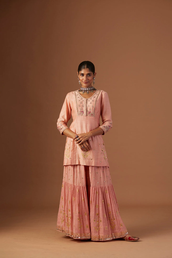 Old Rose Embroidered Kurta Set