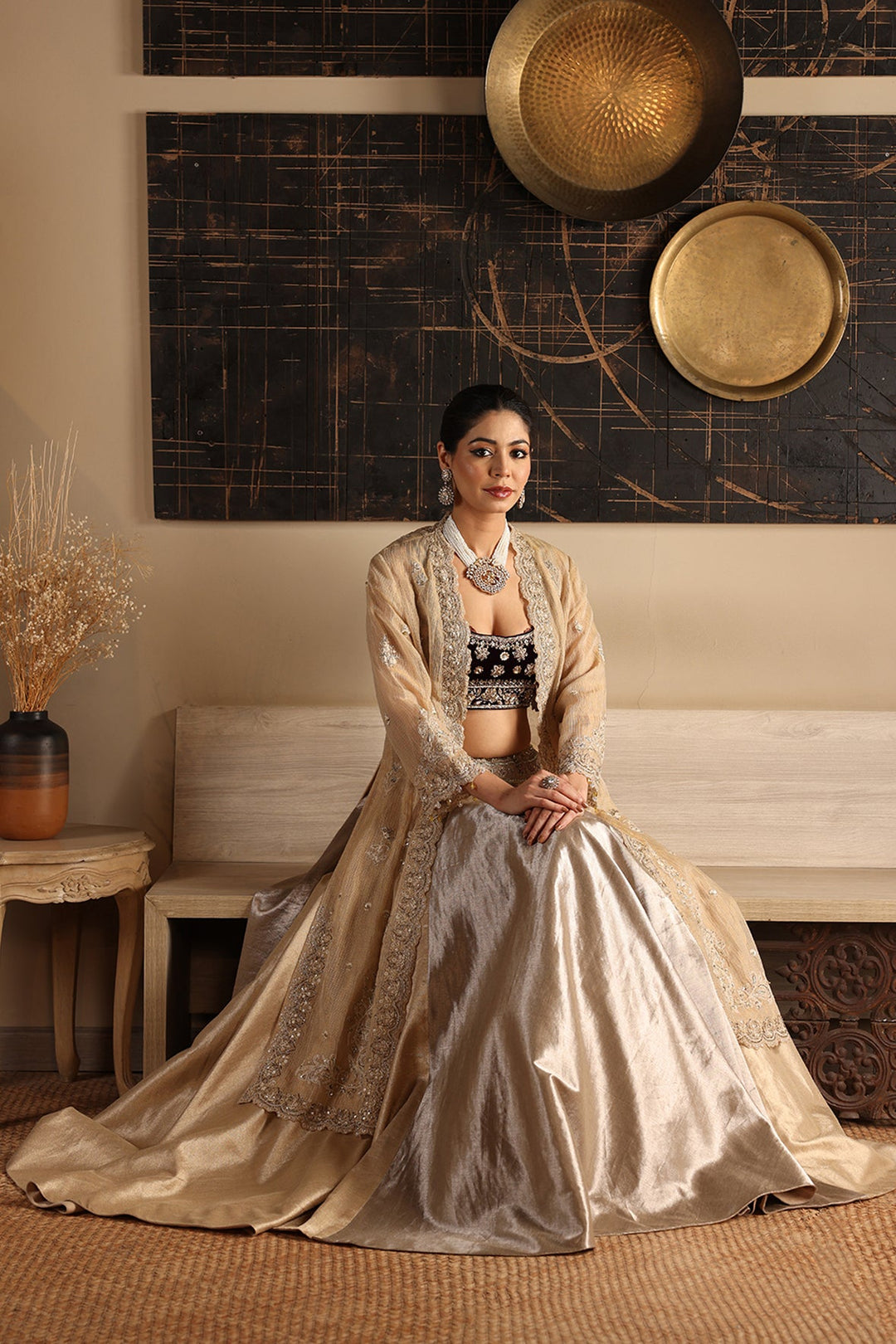 Silver & Gold Lehenga Set (3 PCS)