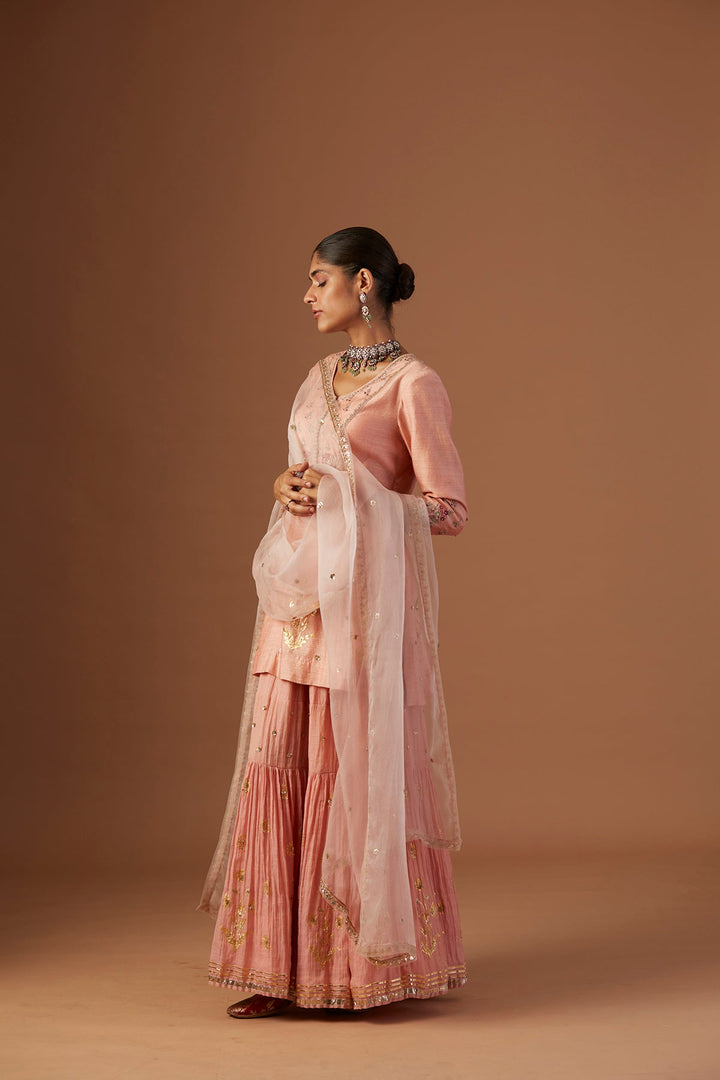 Old Rose Embroidered Kurta Set